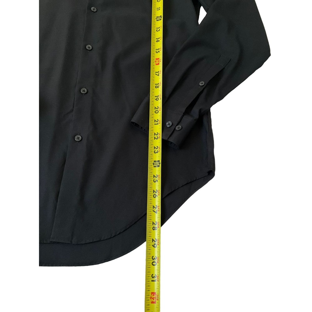 Calvin Klein Black Slim Fit Stretch Button Up Shirt Size 15 | 39-55 - Picture 6 of 6